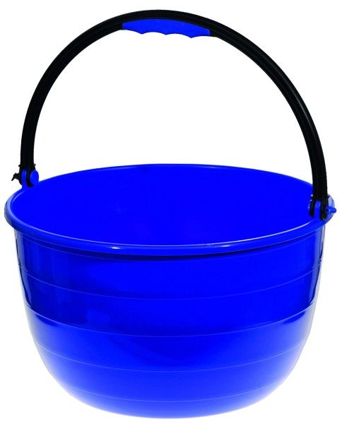 Washing Bowl round with carrying handle, blue